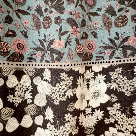 Natural Life Dara V-Neck Floral Tunic Dress in Sage Brown Hem, Size M - Picture 13 of 13